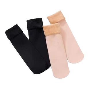 袜子女中筒加绒加厚家居雪地袜保暖地板袜秋冬毛绒月子袜男女通穿