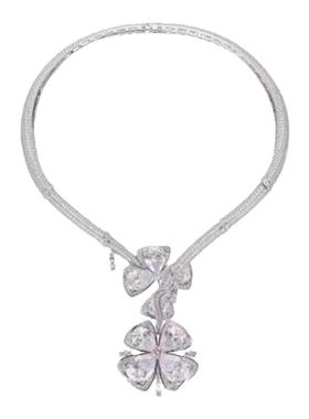 咏绽花四瓣花高级奢华项链