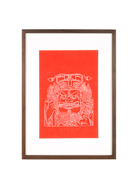 镇宅福神手工拓片挂画
