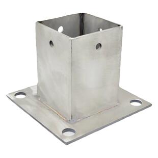 铁镀锌不锈钢矩形方管加固型防腐木葡萄架立柱脚套柱子底座预埋件