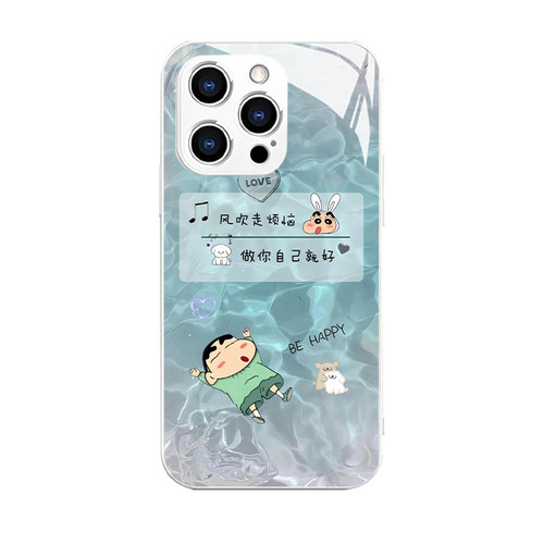 蜡笔小新适用苹果17pro手机壳iphone15华为mate80做自己就好nova15夏天p70一加ace6小米17红米k90套oppo/vivo
