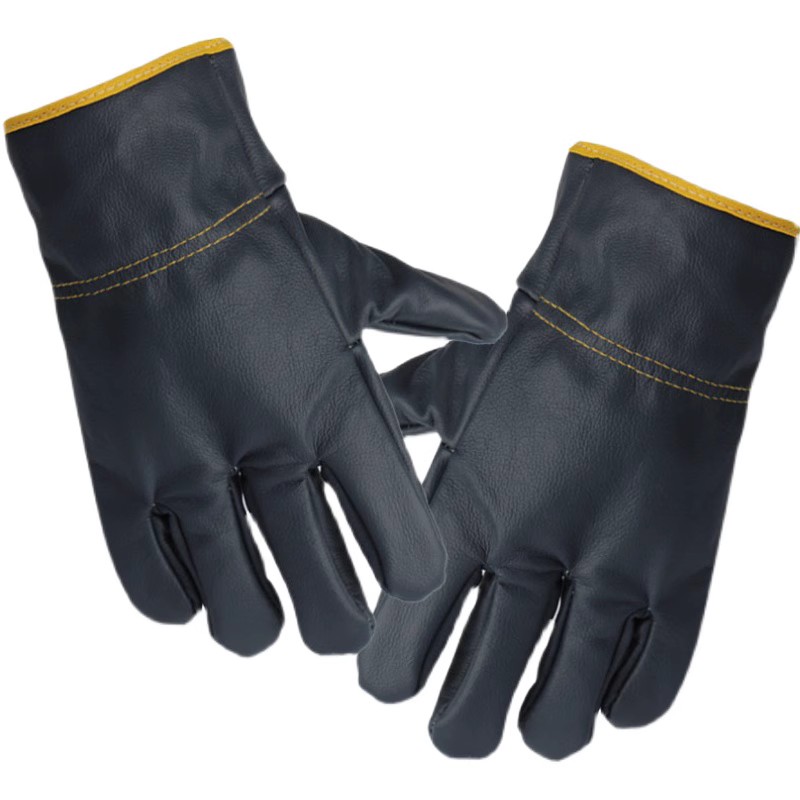冬季头层牛皮司机电焊手套加棉焊工焊接耐用隔热搬运劳保防护手套