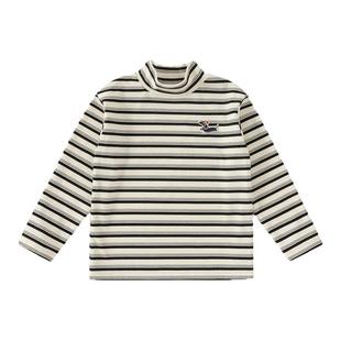 INSbobo童装儿童打底衫女童条纹t恤秋冬新款男童上衣女孩内搭衣服