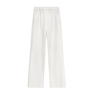 混纺羊毛阔腿裤女冬季2025新款高个子加长糯米毛呢加绒窄版直筒裤