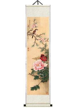 丝绸骏马客厅办公室已装裱卷轴画