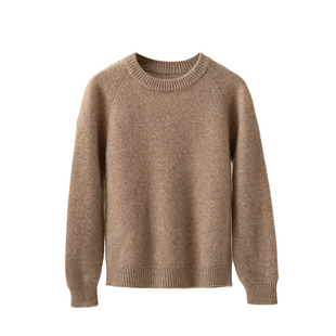 儿童圆领100%纯山羊绒衫男女童秋冬加厚针织毛线衣打底中大童毛衣