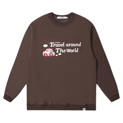 UNDERBOBO冬季宽松圆领套头卫衣