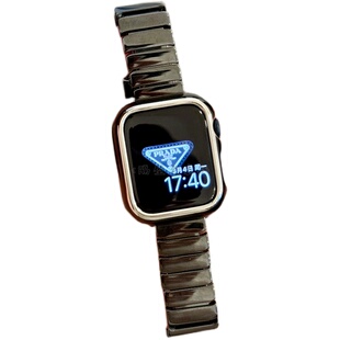 细陶瓷适用苹果手表带Apple watchS11一株蝴蝶扣iwatch98SE高级奢