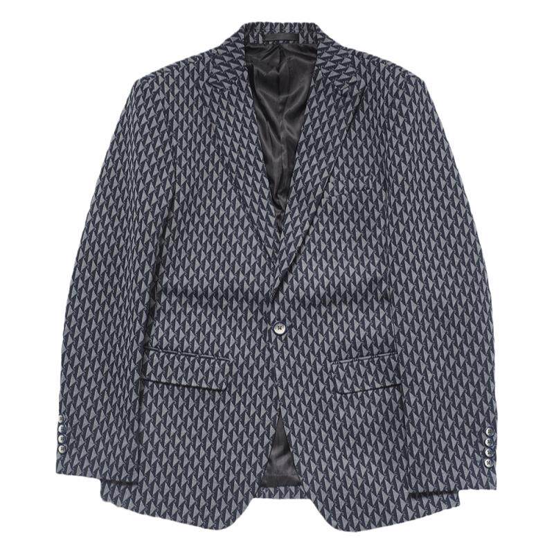 川泽修身戗驳领一粒扣西服外套
