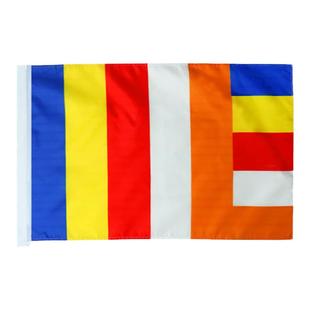 佛旗帜寺庙旗寺院旗禅寺五色旗寺院旗帜彩旗莲花旗帜春亚纺佛旗1号2号3号4号5号 佛字旗万字旗吊挂旗拉旗定做