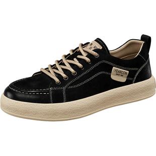 意尔康男鞋冬秋季皮鞋真皮软底板鞋男士休闲鞋男款百搭潮鞋工装鞋