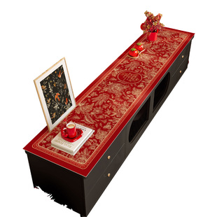 新年电视柜桌垫红色喜庆桌布台面保护垫玄关垫鞋柜防脏垫餐边柜垫