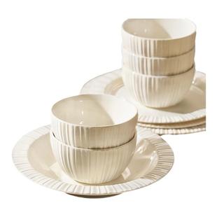 纯白简约陶瓷碗盘釉下彩餐具米饭碗家用2026新款盘子碗具碗碟套装