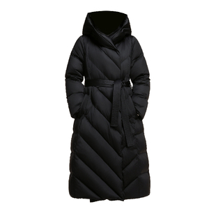 La Chapelle/拉夏贝尔羽绒服女长款宽松百搭简约加厚鹅绒保暖外套