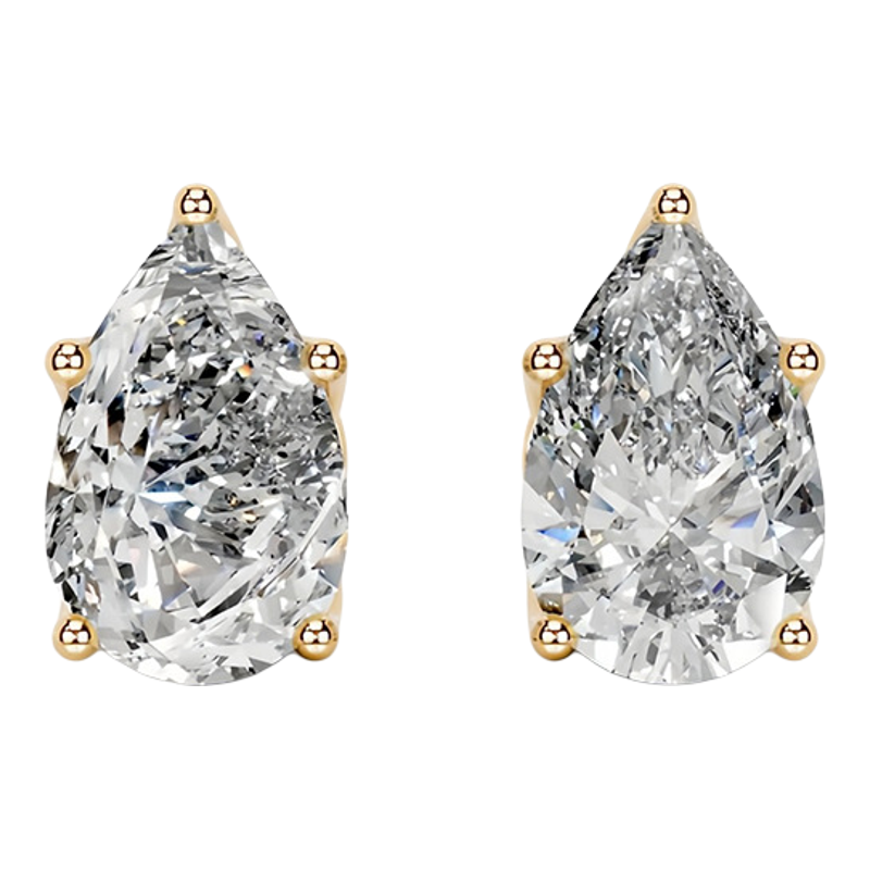 老钱风四爪耳钉S925镀18K金2ct