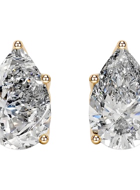 老钱风四爪耳钉S925镀18K金2ct