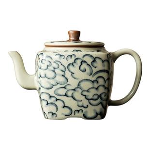 JOJO'S L. PD.紫泉涧.陶瓷祥云四方壶家用客厅泡茶大容量 | 凑数