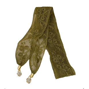 吊坠雏菊韩版蕾丝飘带腰带丝带领巾长条细窄小丝巾发带装饰项链