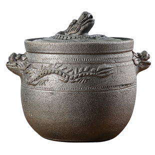 四川非遗荥经砂锅炖锅家用煲汤燃气耐高温煤气灶专用沙锅石锅大号