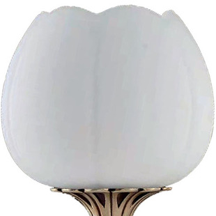 台灯吊灯玻璃灯罩灯具配件条纹花罩玻璃上下开口奶白磨砂灯罩配件