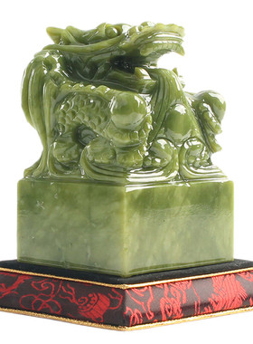 玉石龙印摆件玉玺官印