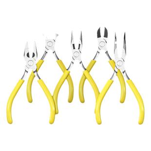 尖嘴钳老虎钳5寸手工饰品DIY迷你小钳子多功能钢丝钳弯嘴珠宝钳子