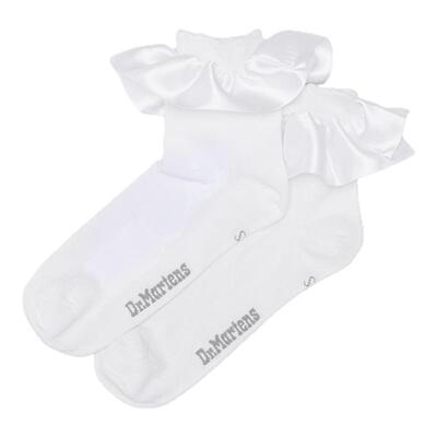 Dr.Martens马丁博士Satin Frill Socks缎面花边时尚白色中筒袜