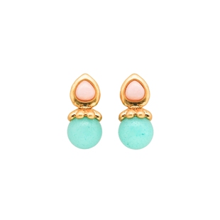 CLOSENSE『心形岛』自然设计蓝粉吊坠耳饰可爱甜美彩色穿搭耳夹