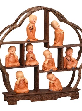 创意新中式禅意小和尚装饰摆件