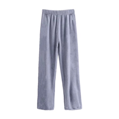 福利款珊瑚绒睡裤子男女保暖宽松