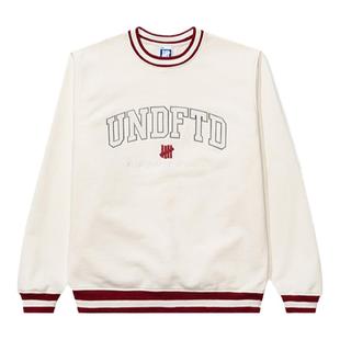 UNDEFEATED五条杠官方冬季新品时尚潮流美式字母logo印花圆领卫衣