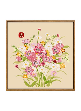 中式花卉diy数字油画装饰画