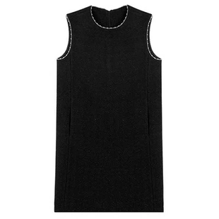 柒院家大码女装提花暗纹圆领背心连衣裙2025秋冬款宽松遮肉马甲裙