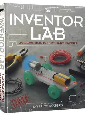 DK百科 发明家实验室 英文原版 Inventor Lab Awesome Builds for Smart Makers 儿童科技电子机械启蒙读物 STEM 实验操作指南