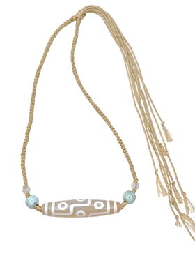 九眼天珠项链冰种白玛瑙天然真品