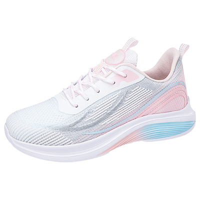 大码轻便网面透气宽胖脚运动鞋女