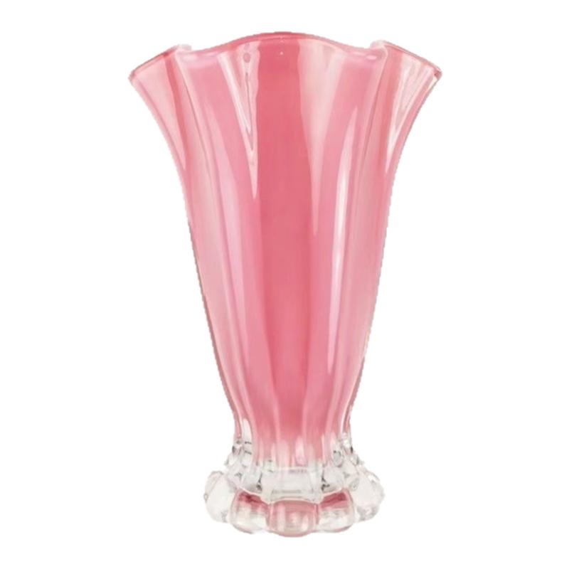 中古芬顿花瓶白菜玻璃客厅摆件高级感花器水养鲜花插花装饰