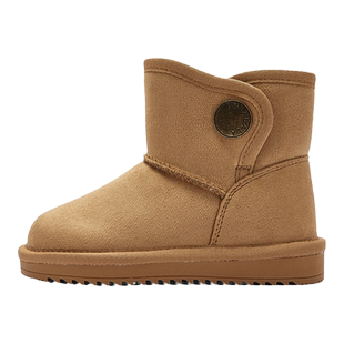 巴拉巴拉儿童雪地靴女童加绒中筒靴宝宝加厚棉靴鞋子冬季新款童鞋
