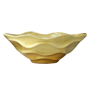 贝壳波浪纹船形花盆办公室桌面摆件前台插花瓶客厅酒店装饰品509