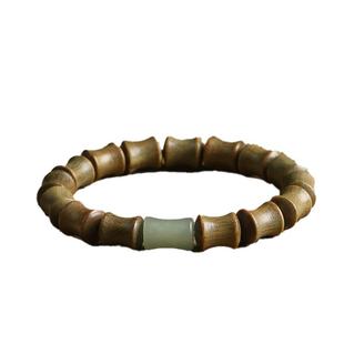 绿檀木节节高升竹节手串天然节节高升和田玉转运珠手链男女复古