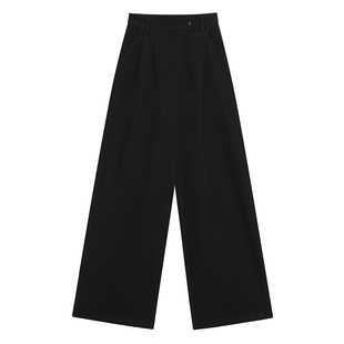 PAPERLLL春季长裤高腰垂感直筒白色西装裤窄版阔腿裤女2025新款