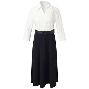 歌莉娅连衣裙女夏季2025超火通勤假两件裙子知识分子裙1E4L4K420