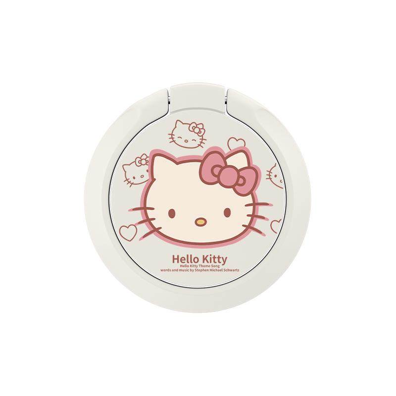 手机指环扣支架线条kitty猫懒人神器圆形单个装可折叠360度旋转桌面支撑架金属被磁吸超薄强力粘贴手机壳背贴