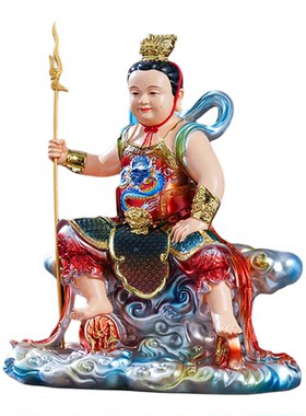 三太子哪咤红孩儿树脂摆件