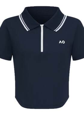 AO澳网运动T恤 翻领polo网球运动T恤时尚百搭修身网球POLO短袖T恤
