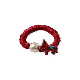 儿童红色马年发圈女高马尾头绳高弹力耐用新年本命年扎头发绳头饰