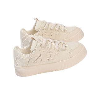 Semir帆布鞋女鞋2026新款春夏季百搭小白鞋ins潮小众厚底休闲板鞋