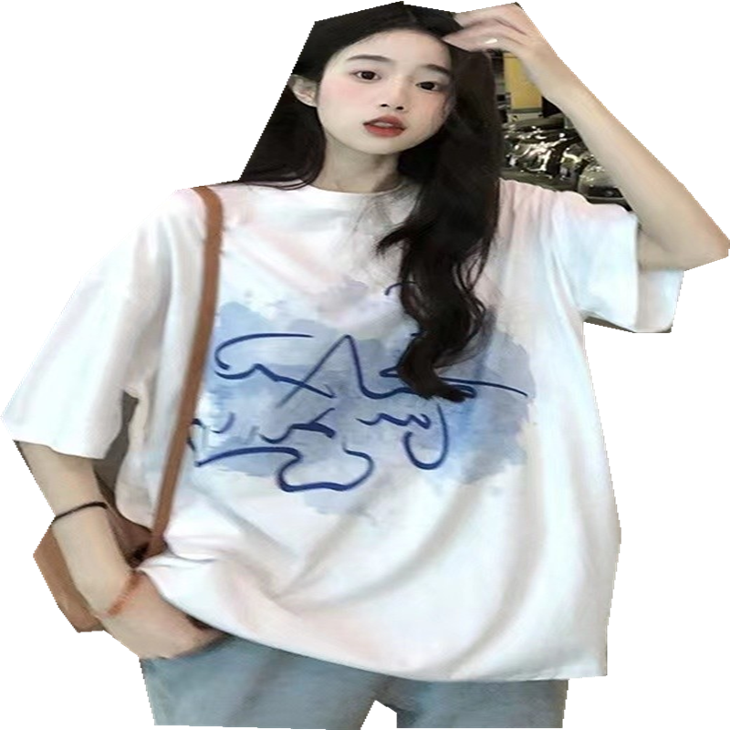 oversize韩版白色百搭短袖T恤女2022春夏新款宽松半袖上衣ins潮