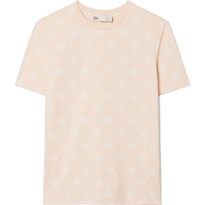 【线上专享】TORY BURCH 汤丽柏琦 T MONOGRAM印花短袖T恤 153298