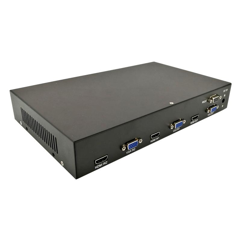 VGA画面分割器HDMI视频分屏器左右上下屏幕透明叠加八安2路二四路